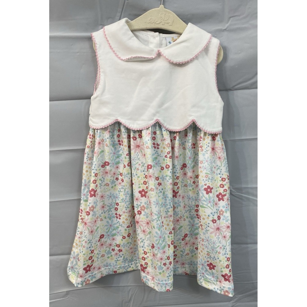 Busy Bees Smocks White Floral Dress Toddler‎ Girls Size 2T Sleeveless